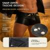 Men's PU Leather Boxer Shorts, Sexy Pouch Underwear, Black, M view 4
