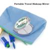 DWVTFSM Portable Folding Travel Makeup Mirror with Rabbit and Carrot Design, 2x Magnification view 3