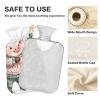 Christmas Pig in Sweater Hot Water Bottle with Velvet Cover, 2 L view 3