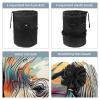 Rhino Faux-Animal Print Makeup Bag Set for Women, Foldable Drawstring Travel Toiletry Bags, 9.9 x 6.9 in / 25.2 x 17.6 cm; 6 x 3.5 in / 15.2 x 8.8 cm view 3