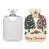 Merry Christmas Trees Hot Water Bottle with Cover, 2 L, Beige view 1