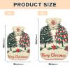 Merry Christmas Trees Hot Water Bottle with Cover, 2 L, Beige view 2