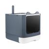 Large Cat Litter Box, Stainless Steel, Automatic Self-Cleaning, 44.5 x 36.5 x 34.5 cm, White view 1
