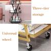 3-Tier Metal Salon Rolling Cart with Storage view 2