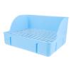Levemolo Large Plastic Rabbit Cat Litter Box with Removable Grates and Side Fence view 1