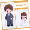 Bride and Groom Wedding Cake Toppers, Soft Adhesive Decor view 3