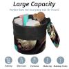 Cosmetic Bag Set, Travel Makeup Bags, Large Capacity, Soft, Waterproof, Portable, Drawstring, Rhinoceros with Flowers, 2 Pieces view 2