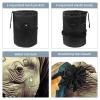 Cosmetic Bag Set, Travel Makeup Bags, Large Capacity, Soft, Waterproof, Portable, Drawstring, Rhinoceros with Flowers, 2 Pieces view 3