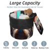 Cosmetic Bag Set, Bucket-Style Travel Makeup Bags, Large Capacity, Soft, Waterproof, Portable, Drawstring, Rhinoceros Pattern, 2-Piece view 2