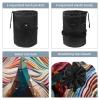 Cosmetic Bag Set, Bucket-Style Travel Makeup Bags, Large Capacity, Soft, Waterproof, Portable, Drawstring, Rhinoceros Pattern, 2-Piece view 3