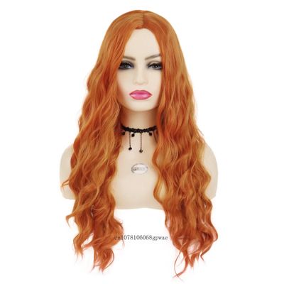 HESHUWEN Long Wavy Orange Wig for Women