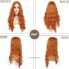HESHUWEN Long Wavy Orange Wig for Women view 3