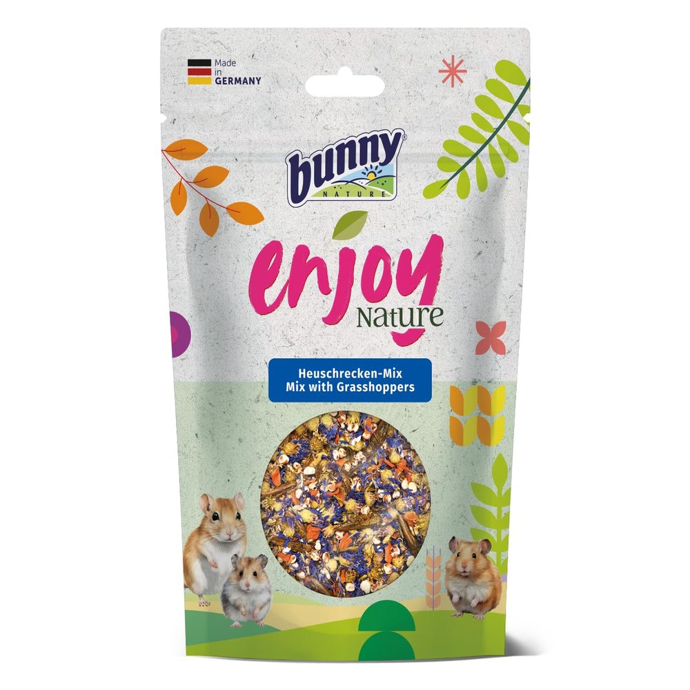 Bunny EnjoyNature Grasshopper Mix | 50 g | Supplementary Feed for Hamsters, Dwarf Hamsters, Color Mice, Running Mice, and Rats | Completely Free from Additives