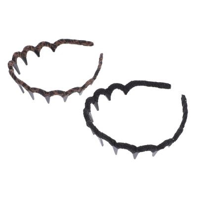 2-Pack Toothed Acrylic Headbands, Non-Slip Hair Accessories