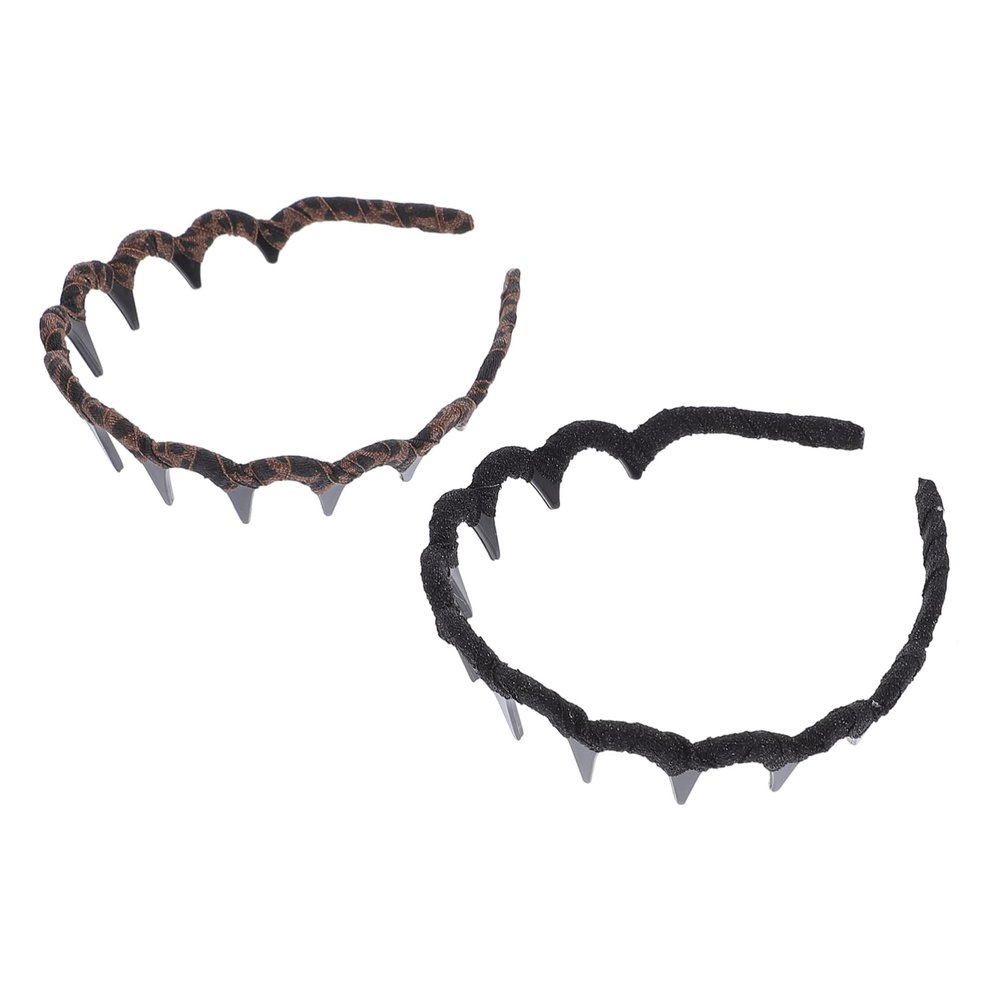 2-Pack Toothed Acrylic Headbands, Non-Slip Hair Accessories
