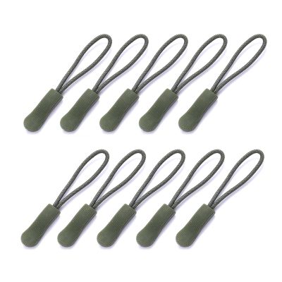 JSGHGDF 10-Pack Zipper Pull Replacements, Army Green