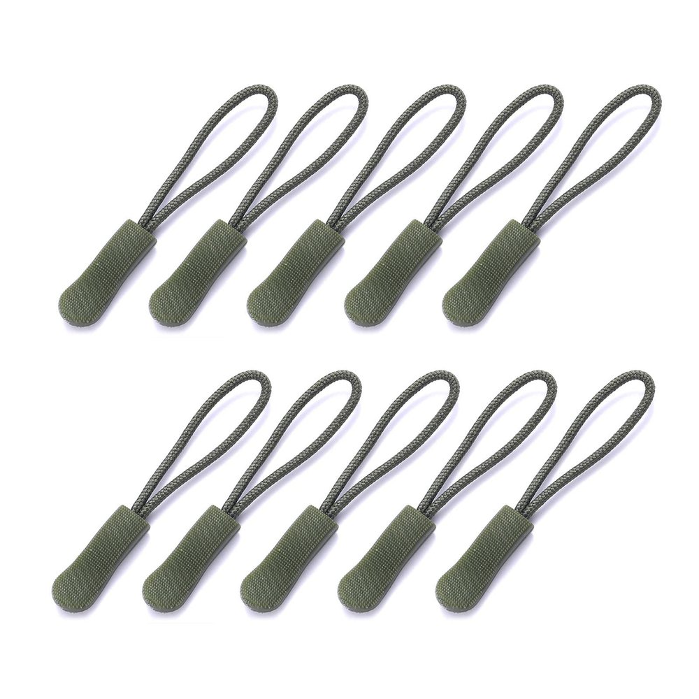 JSGHGDF 10-Pack Zipper Pull Replacements, Army Green