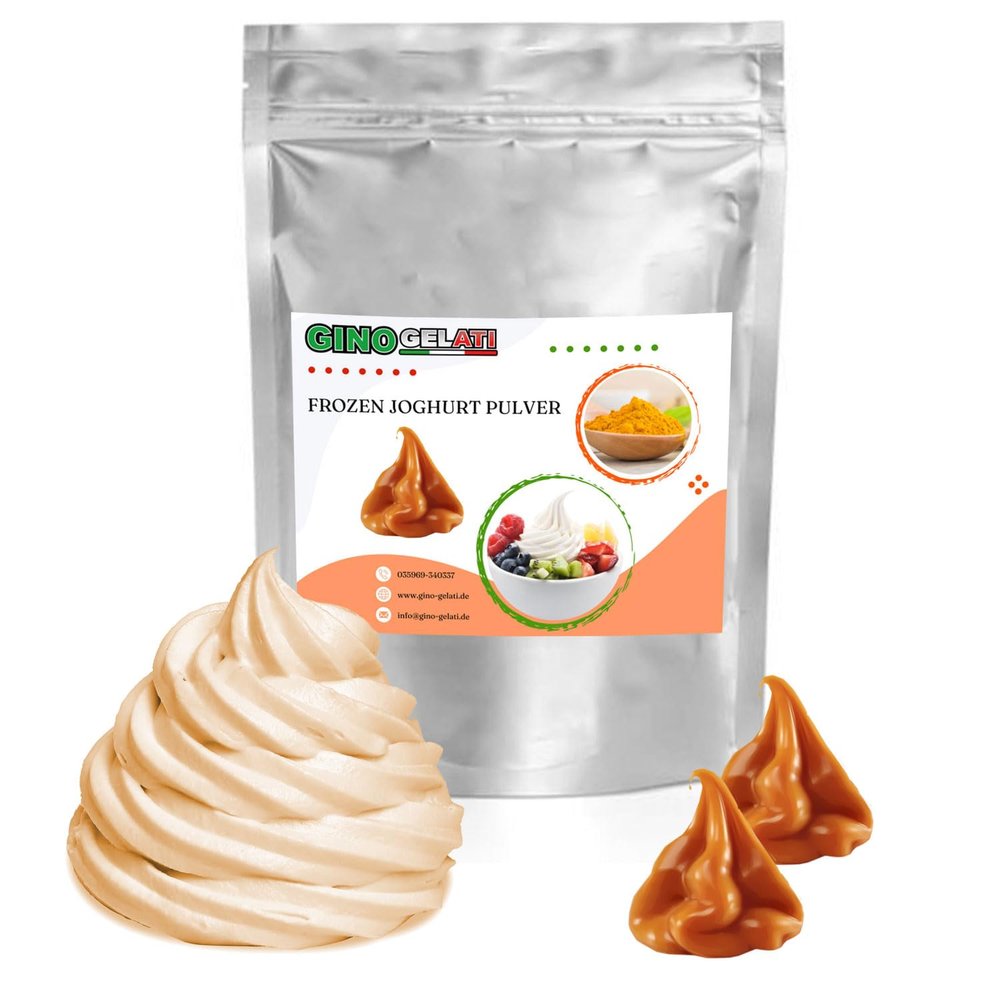 Gino Gelati Frozen Yogurt Powder, Caramel, 1 kg