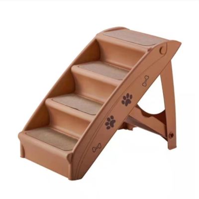 Folding Pet Stairs for Small and Medium-Sized Dogs, Brown