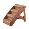 Folding Pet Stairs for Small and Medium-Sized Dogs, Brown view 1
