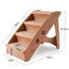 Folding Pet Stairs for Small and Medium-Sized Dogs, Brown view 2