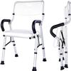 Wall-Mounted Folding Shower Seat with Backrest view 1