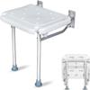 MRKU Folding Shower Chair with Wheels, Wall-Mounted Non-Slip Seat for Older Adults and People with Disabilities view 2