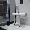 MRKU Folding Shower Chair with Wheels, Wall-Mounted Non-Slip Seat for Older Adults and People with Disabilities view 3