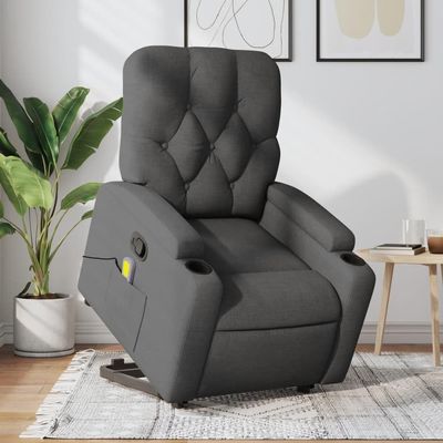 Homgoday Massage Recliner with Reclining Function, Dark Gray Fabric, Model 3204723