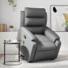Homgoday Massage Recliner with Backrest, Gray Faux Leather, Model 3205052 view 1
