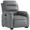 Homgoday Massage Recliner with Backrest, Gray Faux Leather, Model 3205052 view 4