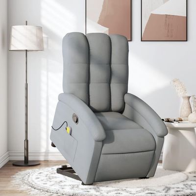 Homgoday Reclining Massage Lift Chair, Light Gray Fabric, Model 3204104