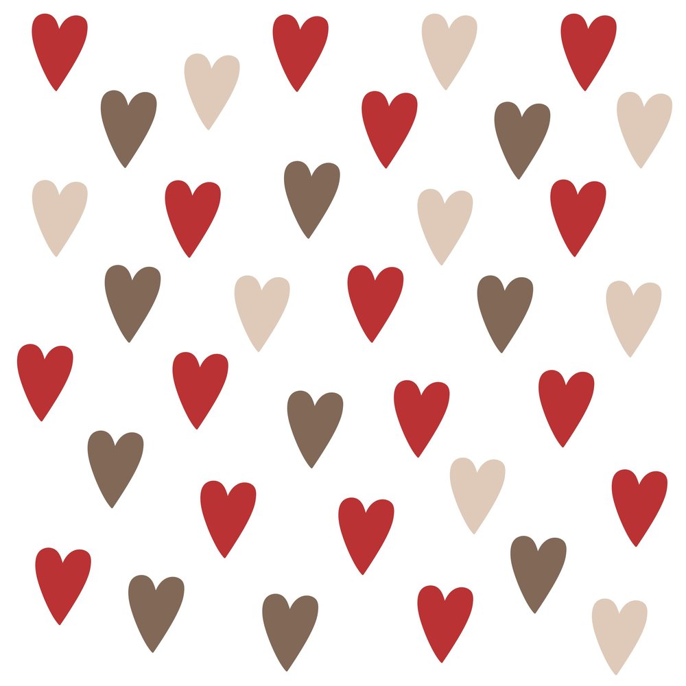 Muralo Wall Decal Set for Boys, Colorful Hearts, UV-Resistant - 60 x 30 cm