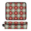 Hair Tools Travel Bag with Heat-Resistant Mat, Red and Green Vintage Floral Pattern view 3