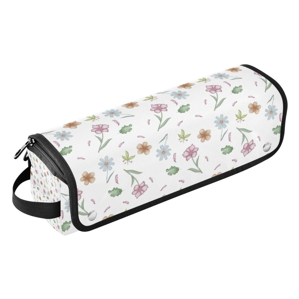 2-in-1 Curling Iron Travel Bag with Heat-Resistant Mat and Zipper