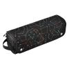 Amooorous Hair Tool Travel Bag for Women with Heat-Resistant Mat, Waterproof Case, Black Cosmic Techno Lines view 1