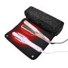 Amooorous Hair Tool Travel Bag for Women with Heat-Resistant Mat, Waterproof Case, Black Cosmic Techno Lines view 2