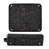 Amooorous Hair Tool Travel Bag for Women with Heat-Resistant Mat, Waterproof Case, Black Cosmic Techno Lines view 3