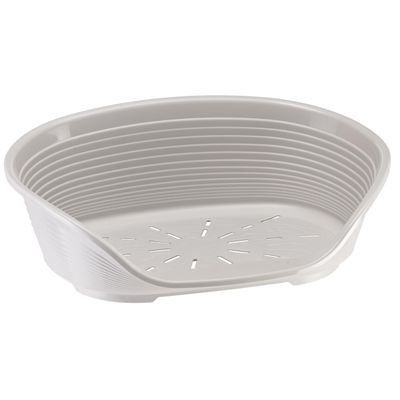 Ferplast Plastic Pet Bed for Cats and Small Dogs, 49 x 36 x 17 cm, Gray