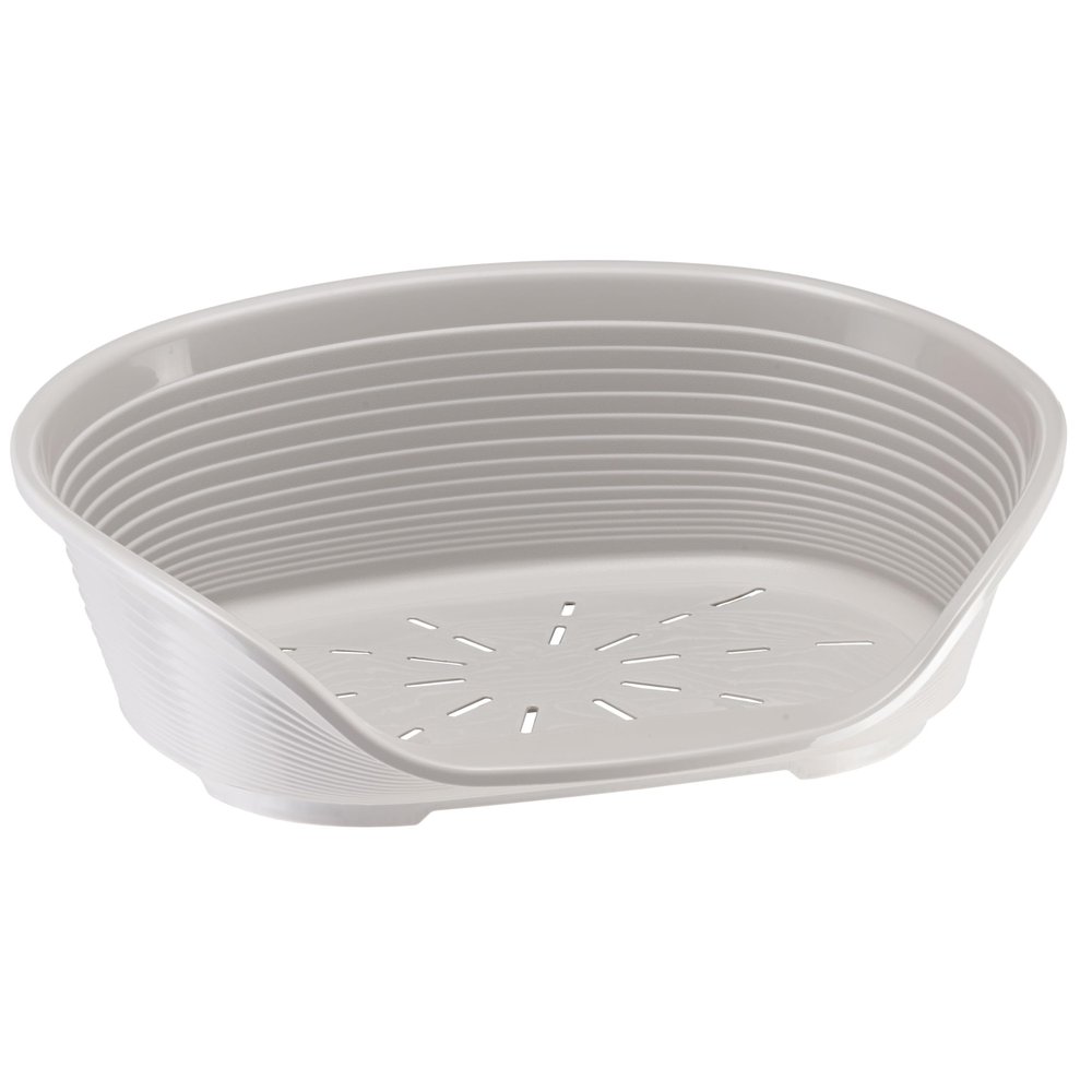 Ferplast Plastic Pet Bed for Cats and Small Dogs, 49 x 36 x 17 cm, Gray