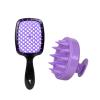 MIUYTRN 1/2-Piece Scalp Massage Comb Set, Hollow Shampoo Massage Comb, Purple view 3