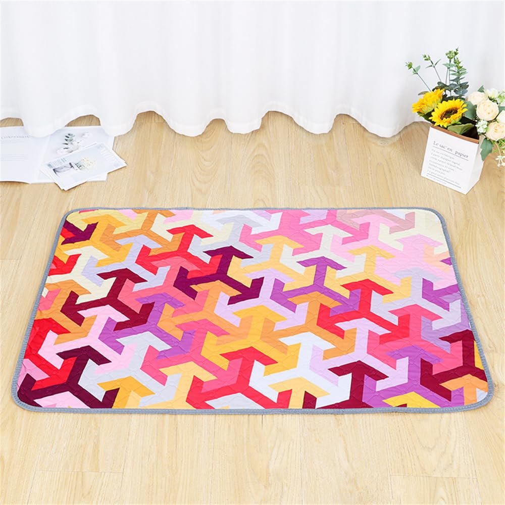 FANSU Geometric Reusable Puppy Pads for Dogs, 100 x 70 cm, Purple