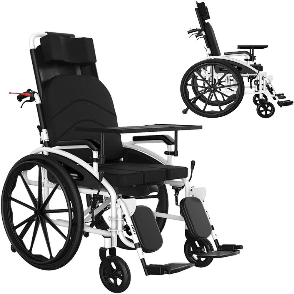 Folding Wheelchair for Adults, Lightweight Portable Transport Wheelchair with Hand Brake