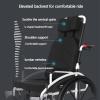 Folding Wheelchair for Adults, Lightweight Portable Transport Wheelchair with Hand Brake view 3