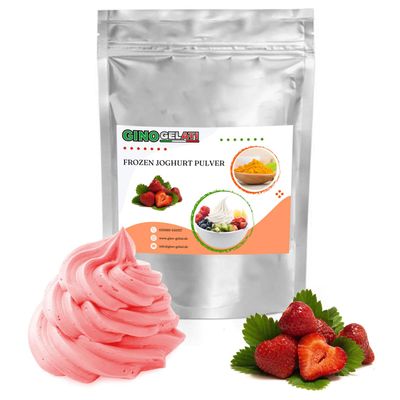 Gino Gelati Frozen Yogurt Powder, Fruity Flavors, Easy Preparation Without an Ice Cream Maker, Made in Germany (1 kg, Strawberry)
