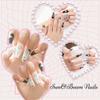 Sun&Beam Handmade Press-On Nails, Medium Ballerina, Black and White (#178 L) view 2
