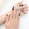 Sun&Beam Handmade Press-On Nails, Medium Ballerina, Black and White (#178 L) view 3