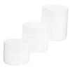 IWOWHERO 3-Piece White Refillable Cream Jars with Lids, ABS Makeup Containers for Cream, Lotion and Balm view 1