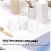 IWOWHERO 3-Piece White Refillable Cream Jars with Lids, ABS Makeup Containers for Cream, Lotion and Balm view 3