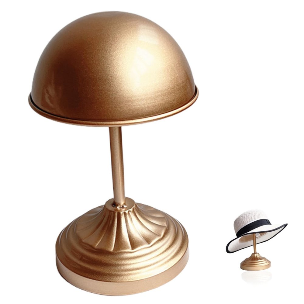TOGEVAL Gold Metal Hat Display Stand for Hats and Caps